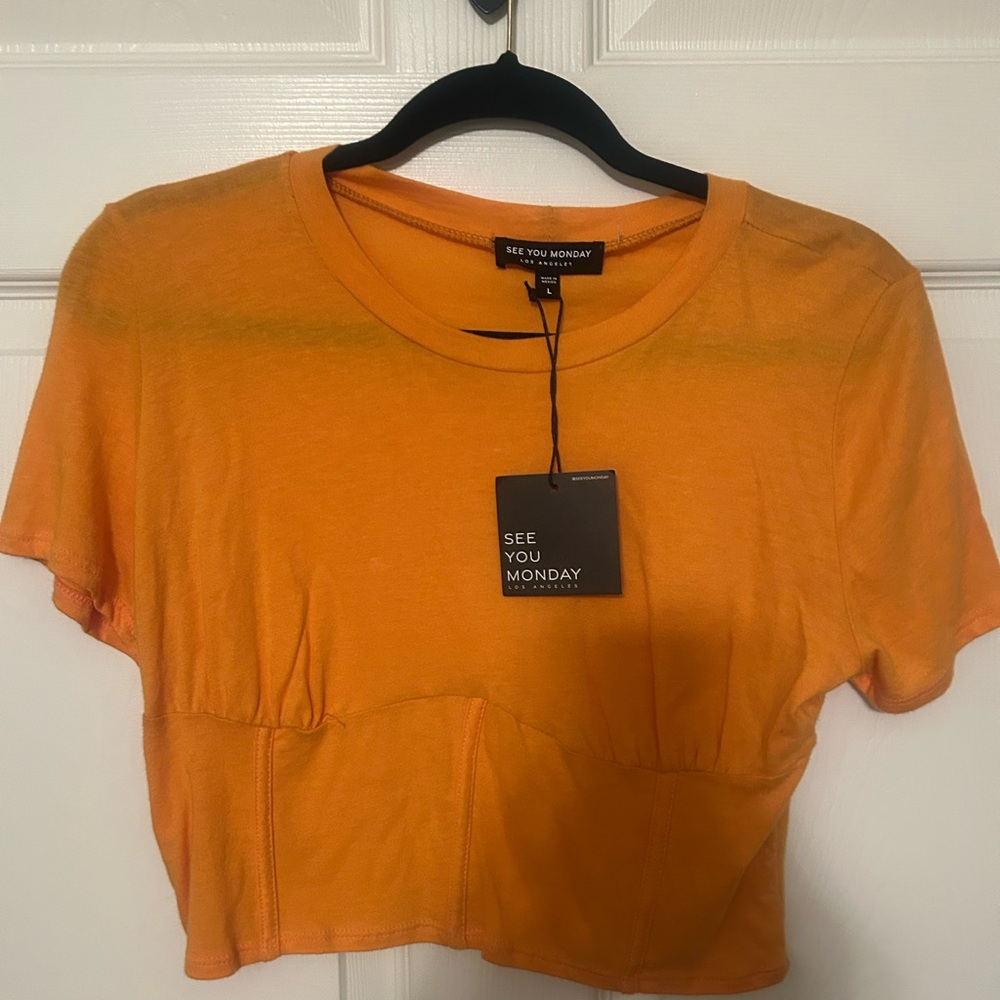 See you Monday Size Lg Gold Top